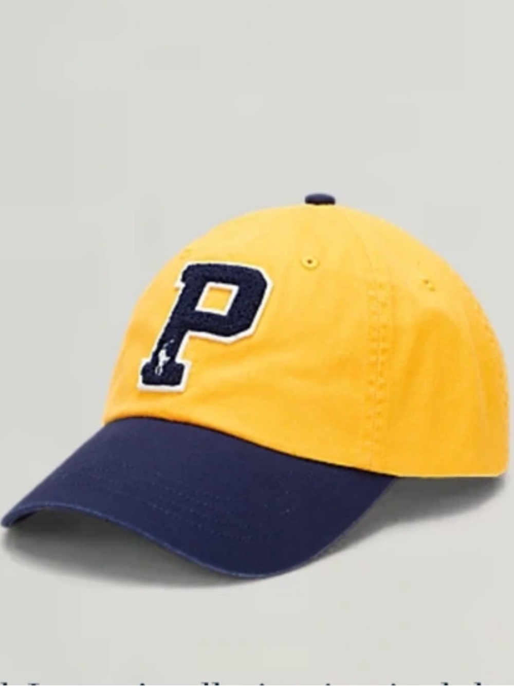 Ralph Lauren by Two-Tone Yellow & Navy Twill Ball Cap NWT Adult Adjustable